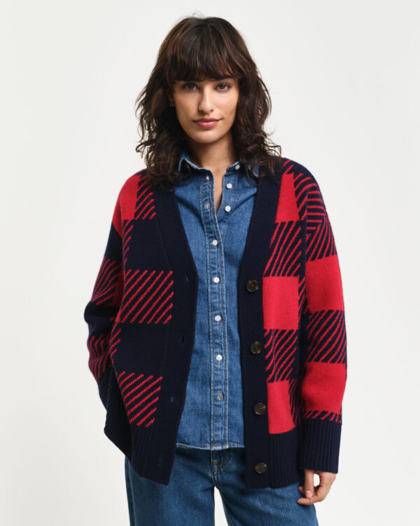 Buffalo Checked V-Neck Cardigan