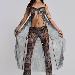 Snake Laced Mesh Trousers