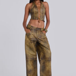 Vaca Faux Leather Colossus Trousers