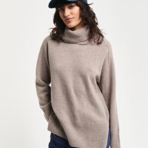 Wool Cashmere Blend Turtleneck Sweater