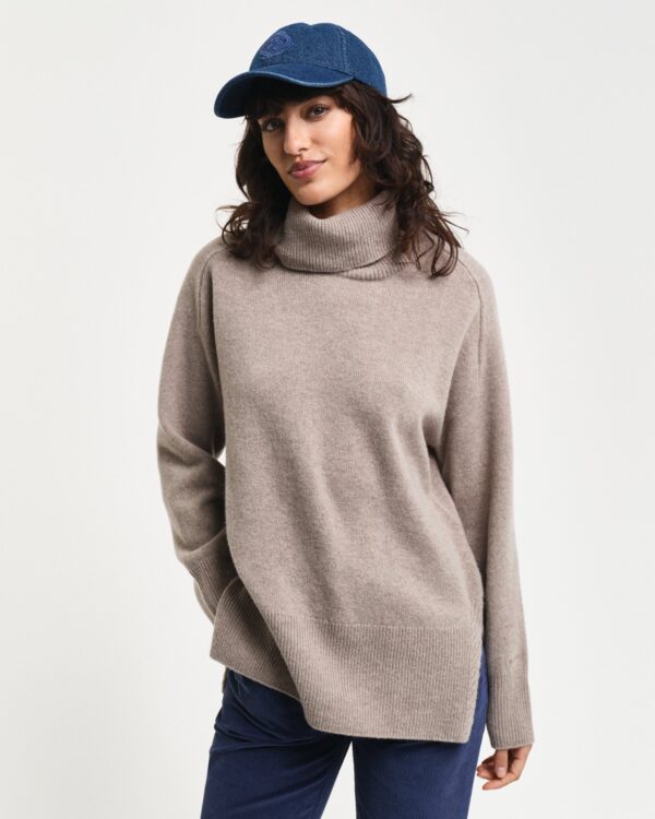 Wool Cashmere Blend Turtleneck Sweater